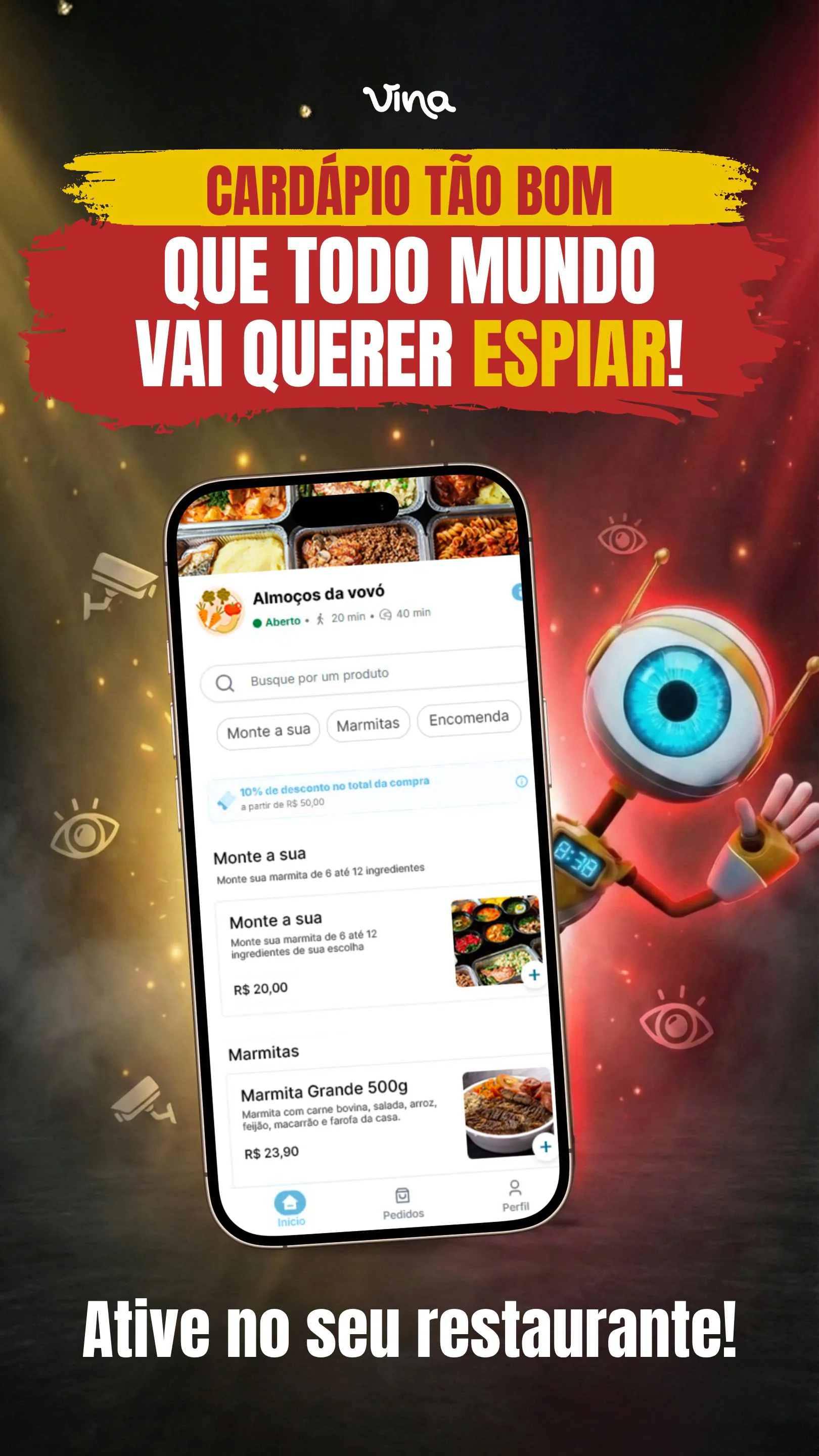 Prévia do projeto Cardápio Vina