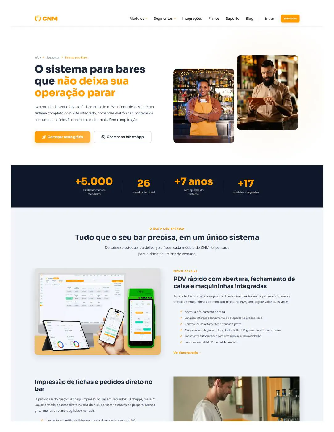 Prévia do projeto Sistema para bares
