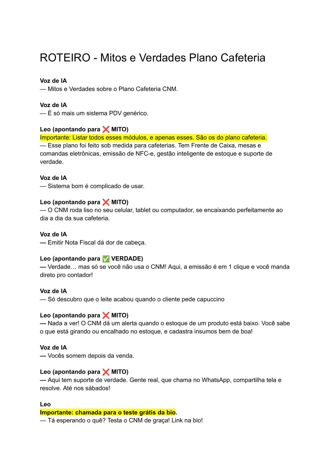 Prévia do projeto Mitos e verdades