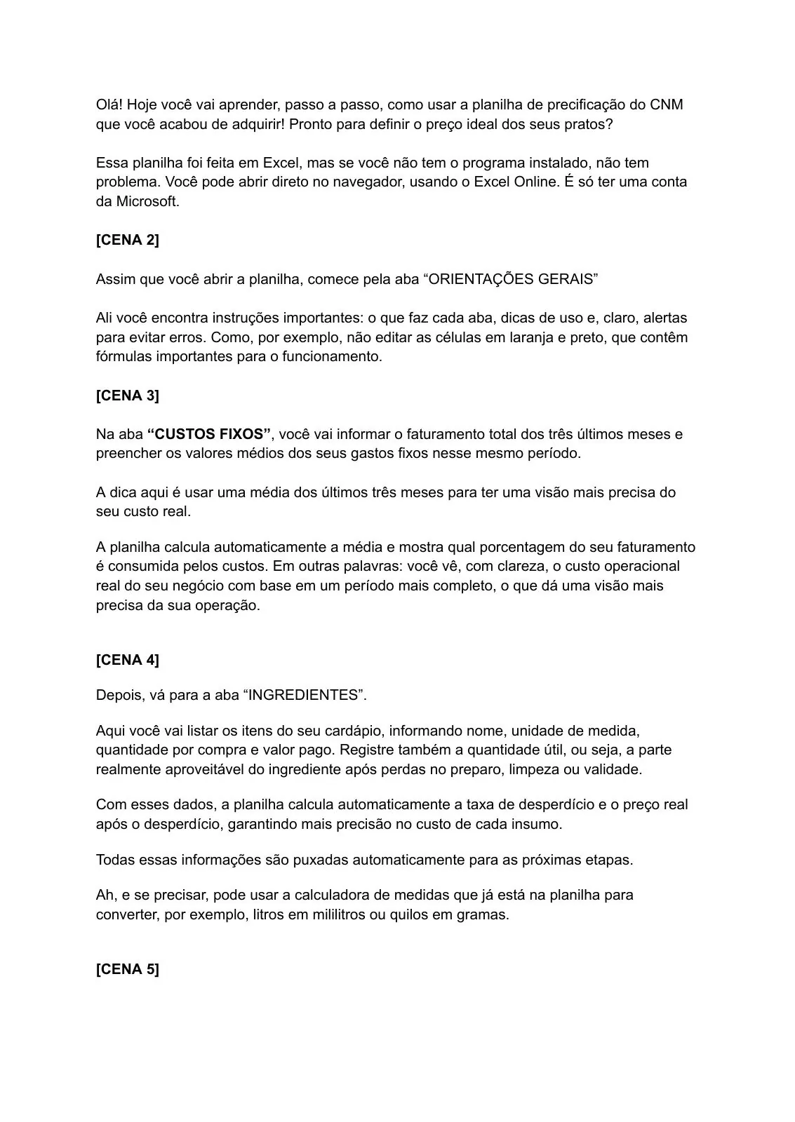Prévia do projeto Tutorial de precificação